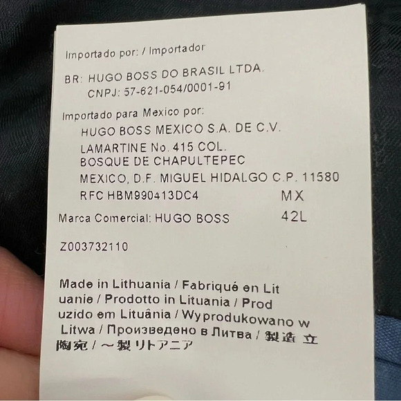 Hugo Boss Blue Micro Check Suit Jacket Blazer Coat Super 100 Modern Fit Men 42 L - Picture 11 of 12